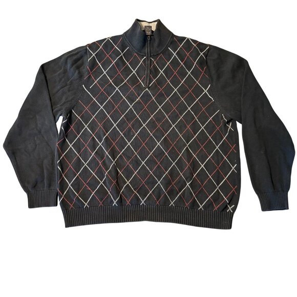 Vintage Brooks Brothers 346 XL Sweater Navy Red Golf Preppy Y2K - Picture 1 of 8